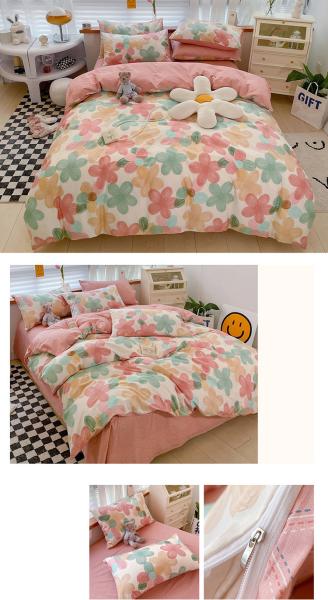 360Home Schlafzimmer Bettwäsche Bettdecke Baumwolle Bettbezug Hibiskus Bunt